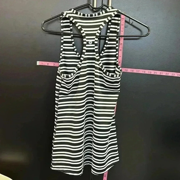 90° By Reflex Racerback,horizontal stripe,,scoop neck athletic tank top, - Picture 5 of 5